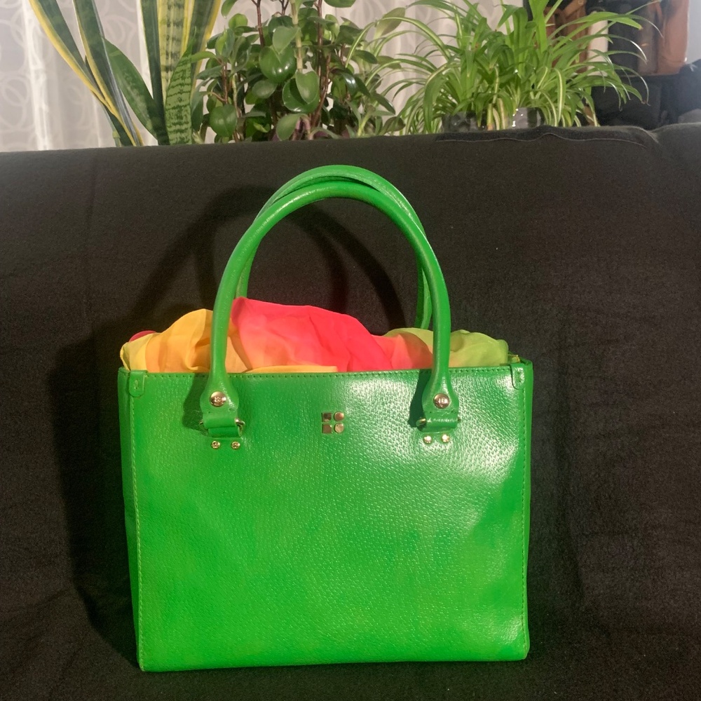Kate Spade Rare Vintage Dark Green Genuine Leather LARGE Bag – Timeless Luxury!